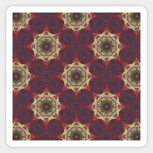 Green Stars Surrounded by Maroon Circles Pattern - WelshDesignsTP003 Magnet